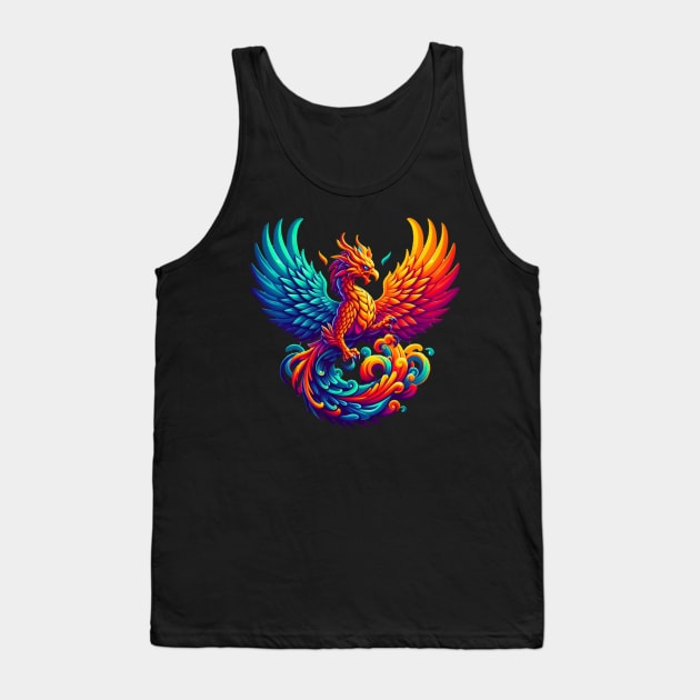 Hyper Flames of Majestic Phoenix Tank Top by VISUALUV